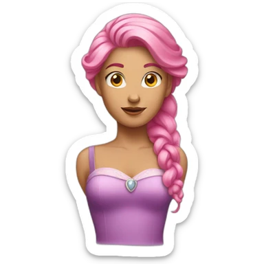 Woman-with-pink-hair-princess sticker
