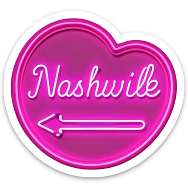 Nashville pink neon sign  sticker