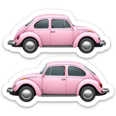 baby pink volkswagen beetle car sticker