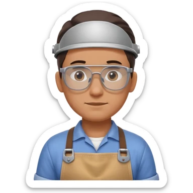 modern workshop carpenter portrait, head and shoulders only, safety glasses, sleek apron, clean minimal style, confident expression, 3D cartoon, mobile game icon style, clean background, no text, no watermark
 sticker