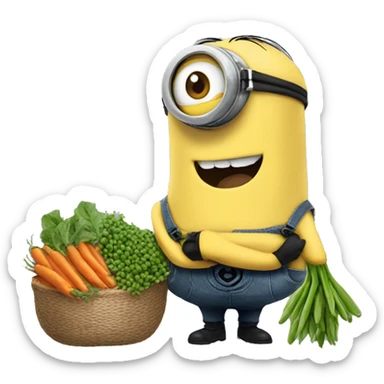 minions avec legumes sticker