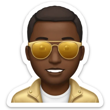 Black man with gold grills and sun glasses sticker