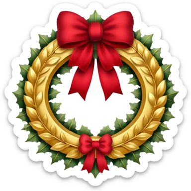 Luxary Christmas wreath with gold

 sticker