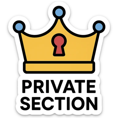 stylized crown with subtle keyhole, elegant and exclusive, logo for 'private section' sticker