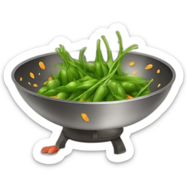 légumes dans un wok sticker