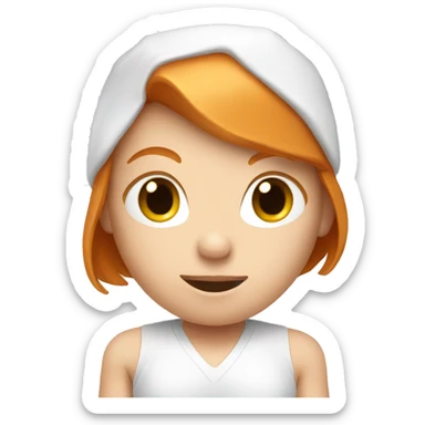 Ginger girl in white boxing gloves sticker