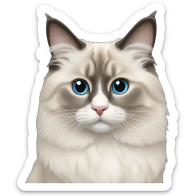 ragdoll blue mitted sticker