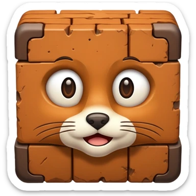 a furry brick sticker