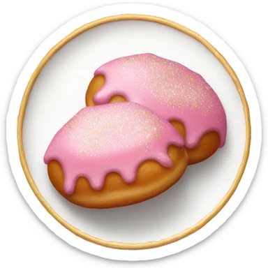 Pink beignets with glitter  sticker