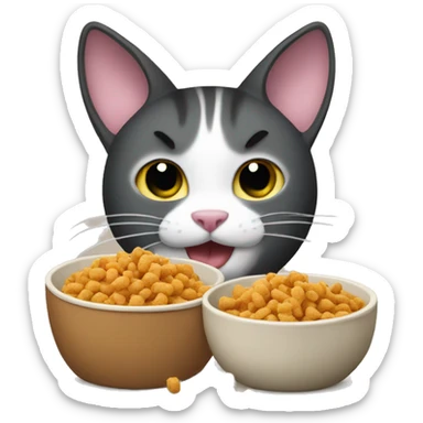 cat eating cat food sticker