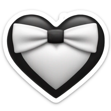 Black and white heart with bow tie sticker