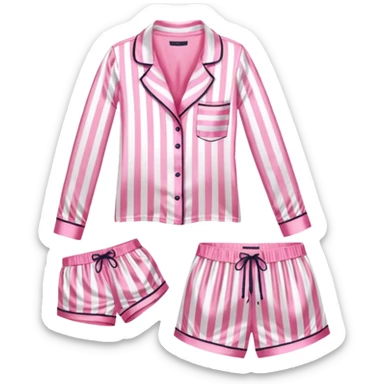Striped pink and white silk Victoria’s Secret pajama set sticker
