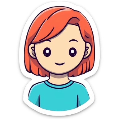 realistic portrait of girl sticker