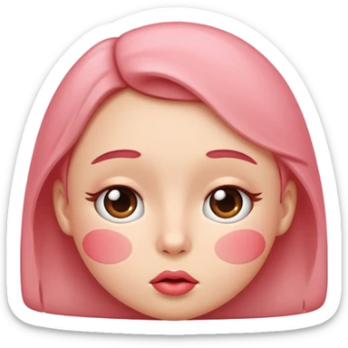 Kissing face sticker