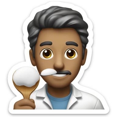 Guy with big eyes eating sugar on a spoon with a lighter below it sticker