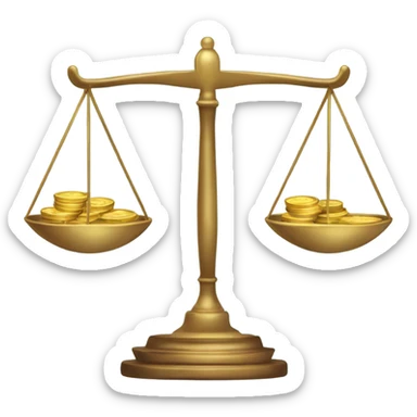 Scales between a heart and money sticker