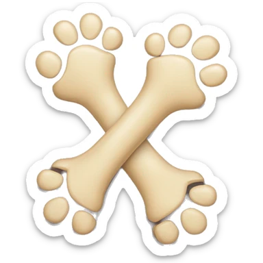 Dog paws with dog bone  sticker
