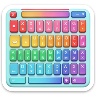 Pastel rainbow keyboard sticker