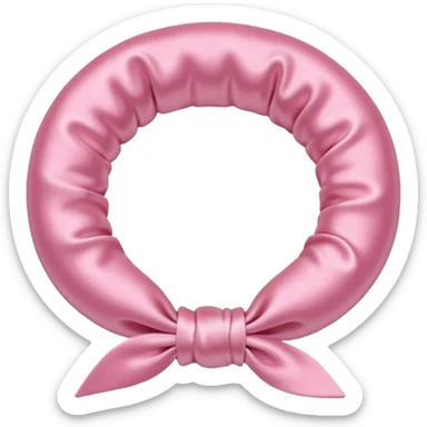 pastel pink satin hair tie shiny texture sticker