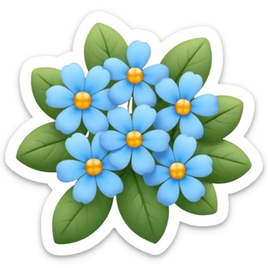 light blue small flowers cute  sticker