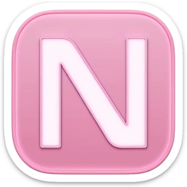 Netflix aesthetic "N" logo in pastel pink with white glowing outline around "N" sticker