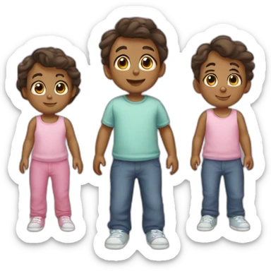 Triplets 2 boys 1 girl sticker