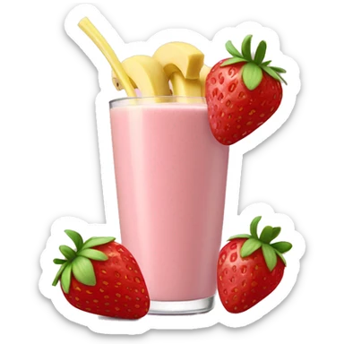 Strawberry banana smoothie sticker