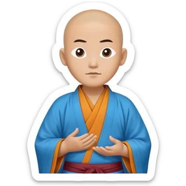Tibetan monk floats in a blue kimono sticker