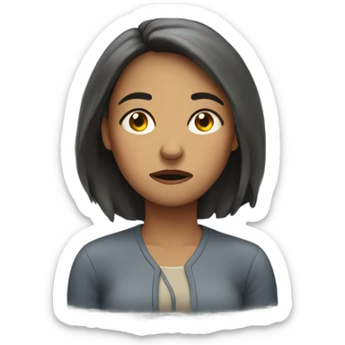 Woman not feeling well sticker