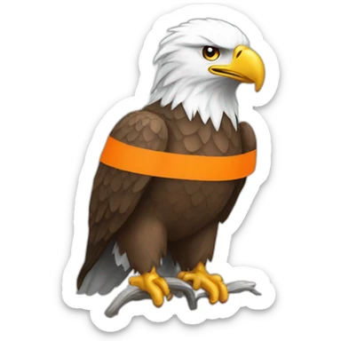 eagle with white orange flag sticker