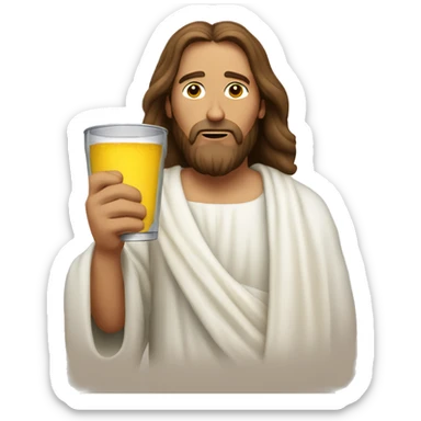 Jesus drinking out of a Stanley tumbler  sticker