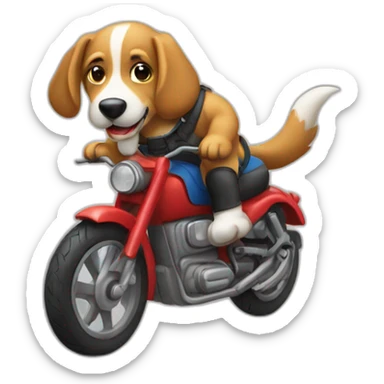 Perro montando en moto sticker