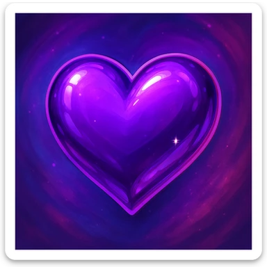 shiny purple heart, digital illustration, vibrant colors, detailed, gpt-image style sticker