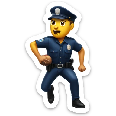A policeman throwing a baseball sticker