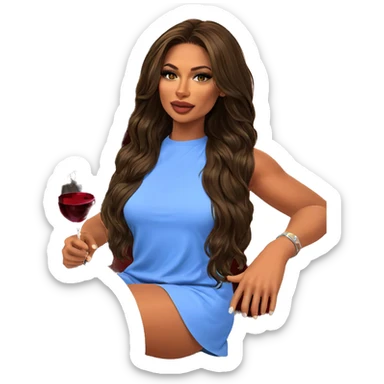 girl with wine glass indoors sticker