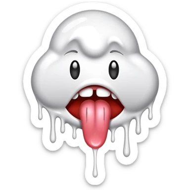 Tongue with white paint dripping sticker