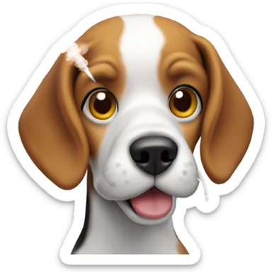 beagle dog hitting vape  sticker