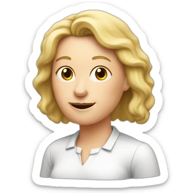 middle aged white woman mid length blond hair chewing on a carrot sticker