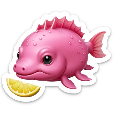 J’aimerais un Axolotl rose qui mange un citron sticker