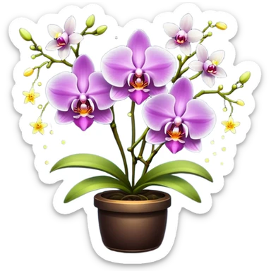 orchid with fireflies trapped like stars sticker