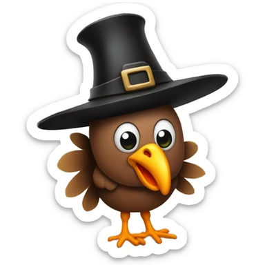 turkey wearing a pilgrim hat  sticker