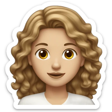 brown wavy hair white girl with macbook sticker