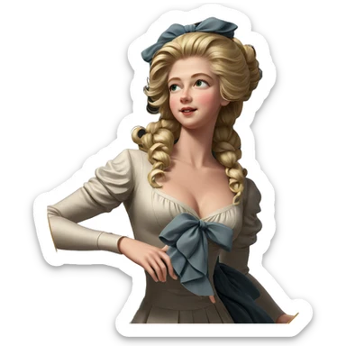 blonde girl in elegant dress sticker
