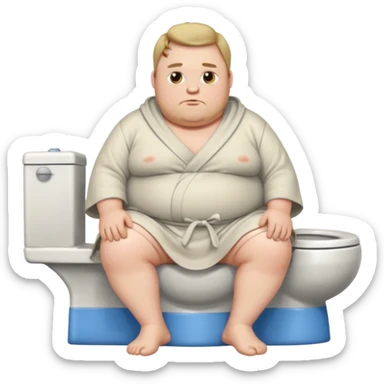 Fat guy sitting on toilet  sticker
