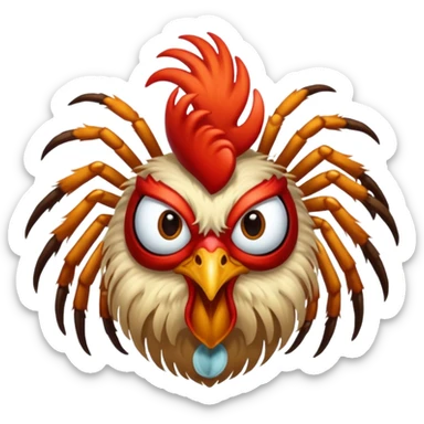 Combine a spider with a rooster (cock) sticker