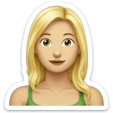 Fille blonde qui nage sur une tortue sticker