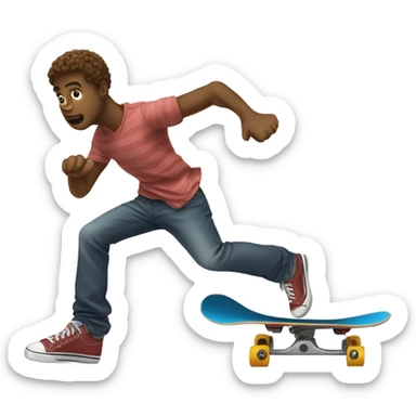 Man stomping on and breaking a skateboard sticker