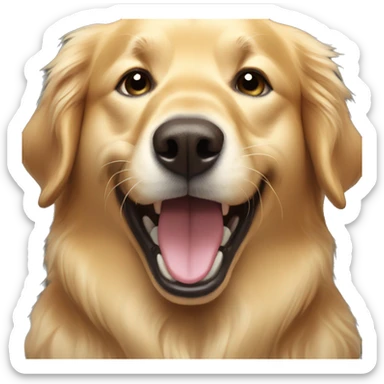 one golden retriever scream sticker