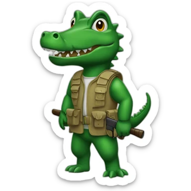 Aligator cu arma sticker