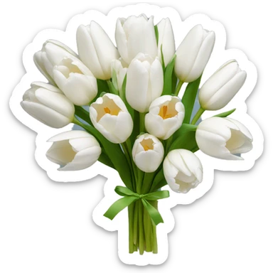 white tulip bouquet  sticker